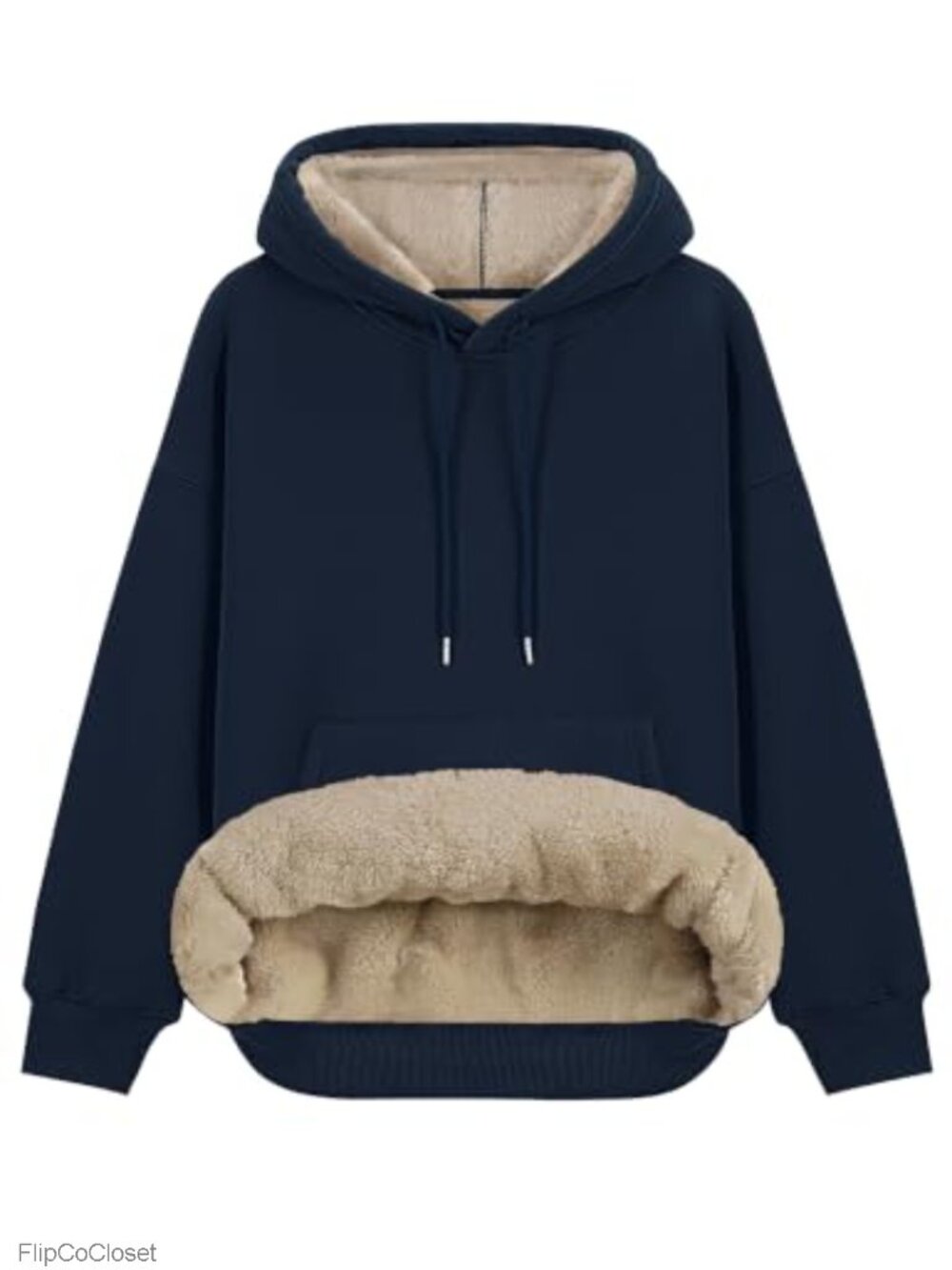 LOMON Sherpa Lined Cotton Pullover Hoodie Womens Warm Winter Sweatshirt